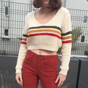 Cropped stripe sweater